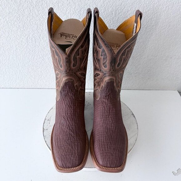 NEW Rod Patrick Mens Cowboy Boots Size 8B Brown Shark Leather Western Square Toe - Picture 7 of 12